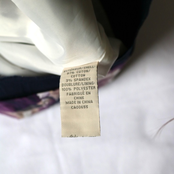 RW&CO Floral Summer Dress Women's Size 2 Purple Navy Taupe Scalloped Wedding - Picture 10 of 13